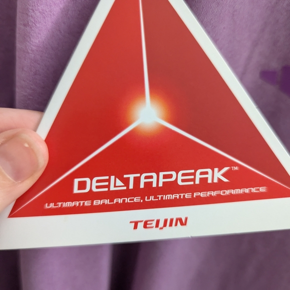 NWT Adidas Large Deltapeak Purple Short Sleeve Tee Running Tennis Gym Pickleball - Picture 6 of 8